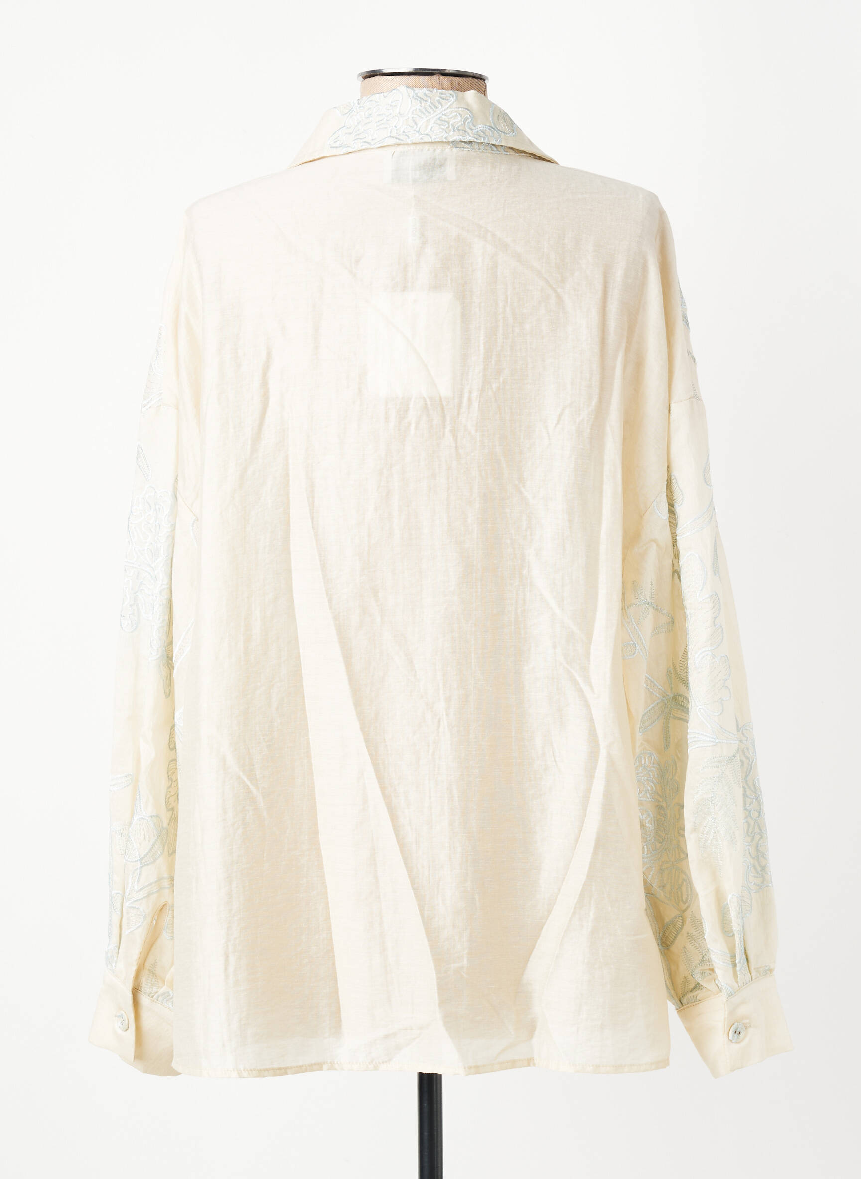 Blouse légère et transparente manches longues beige CIVICO 1 femme