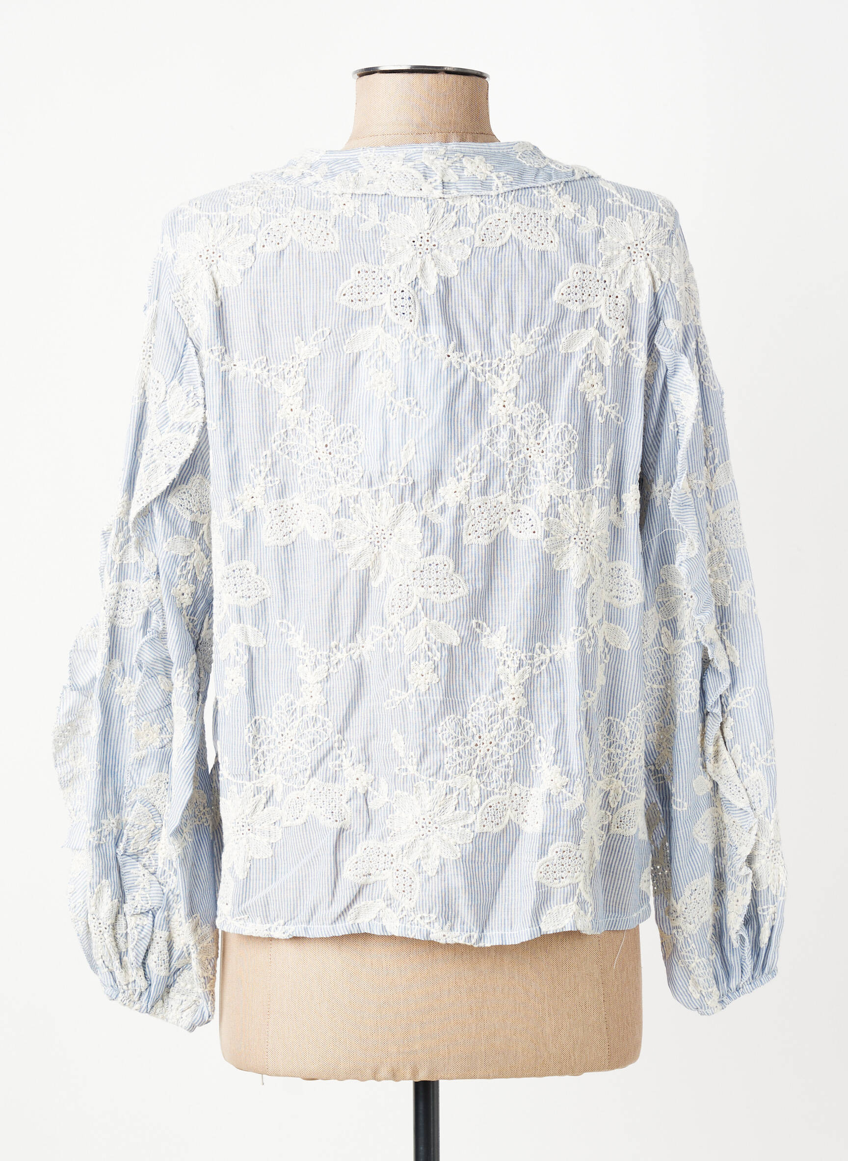 Chemisier coupe droite manches longues bleu ALTAMIRA femme