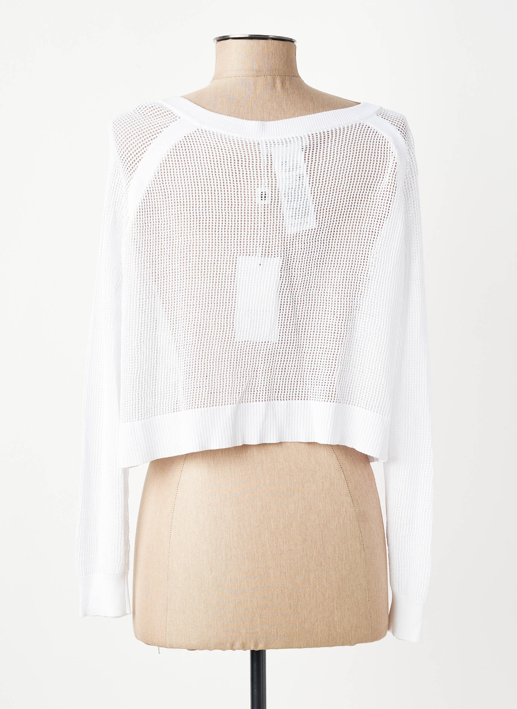 Gilet manches longues col rond blanc DIANA GALLESI femme