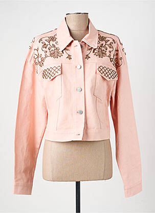 Veste casual poignets boutonnés avec fente rose DE ROYAL femme