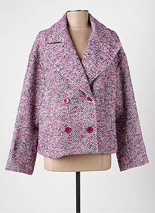 Manteau court coupe droite sans capuche violet CIVICO 1 femme