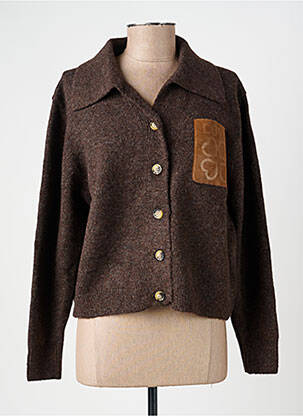 Gilet manches longues stretch marron CIVICO 1 femme