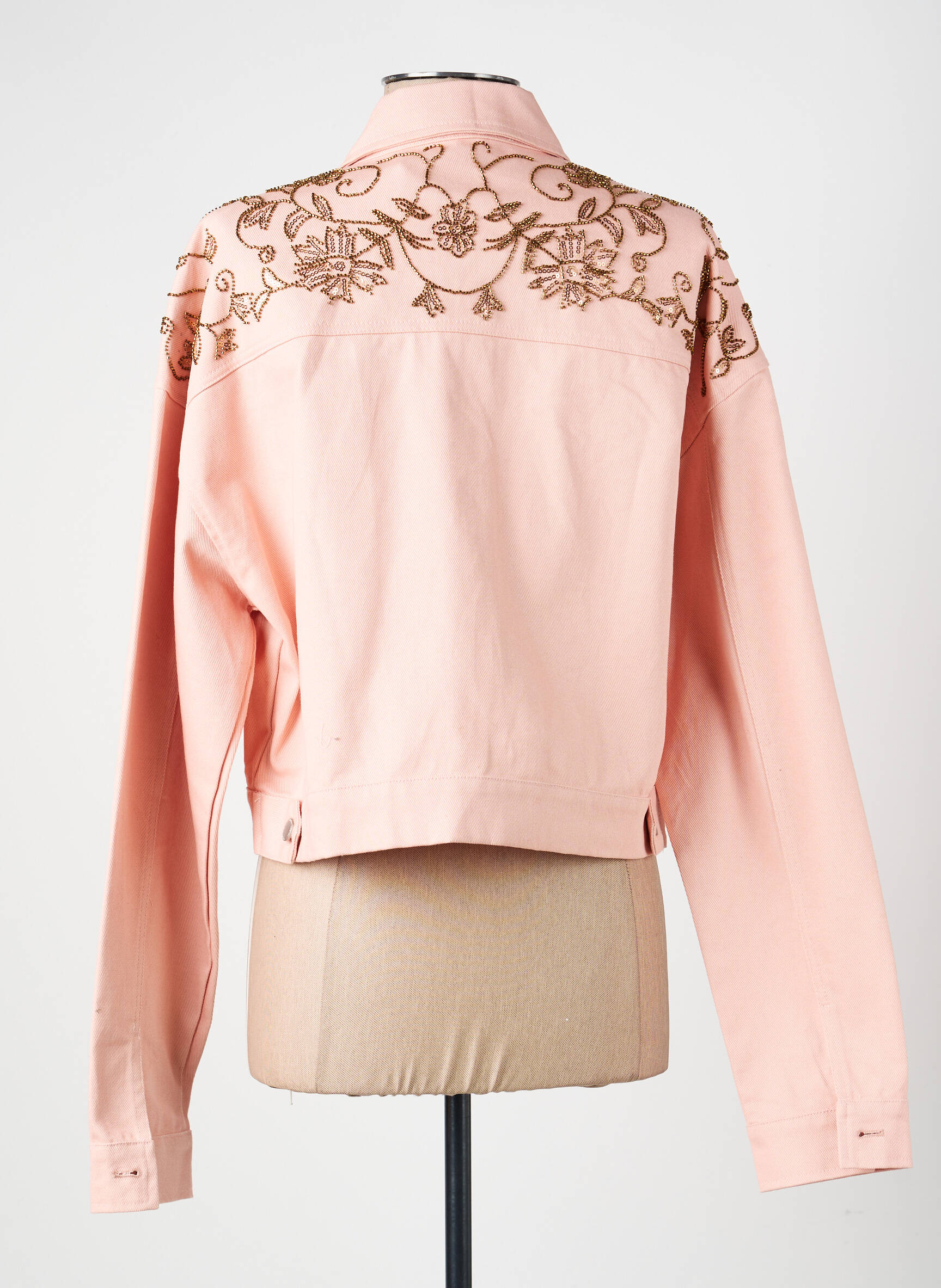Veste casual poignets boutonnés avec fente rose DE ROYAL femme