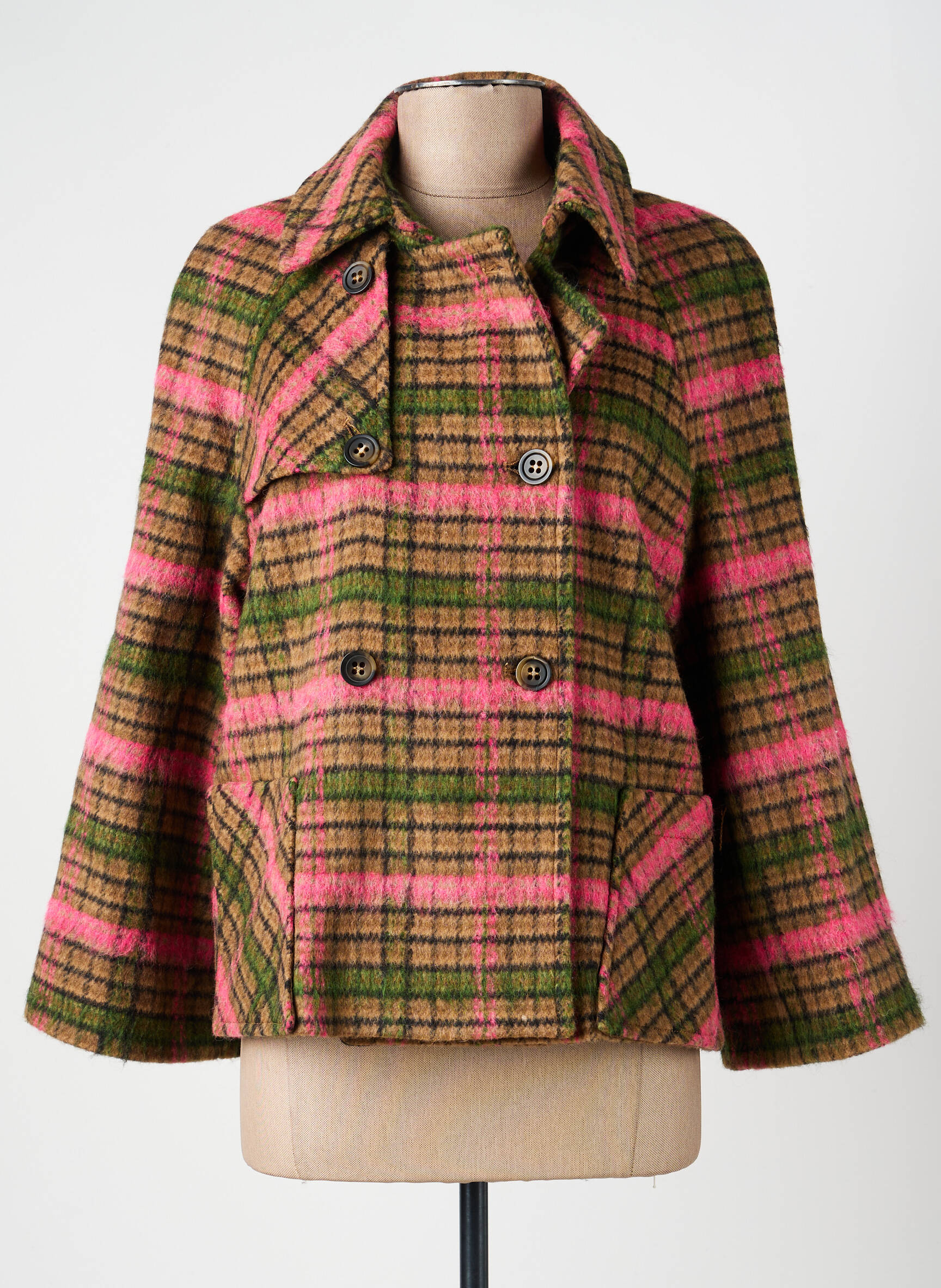 Manteau court coupe droite sans capuche rose DIANA GALLESI femme