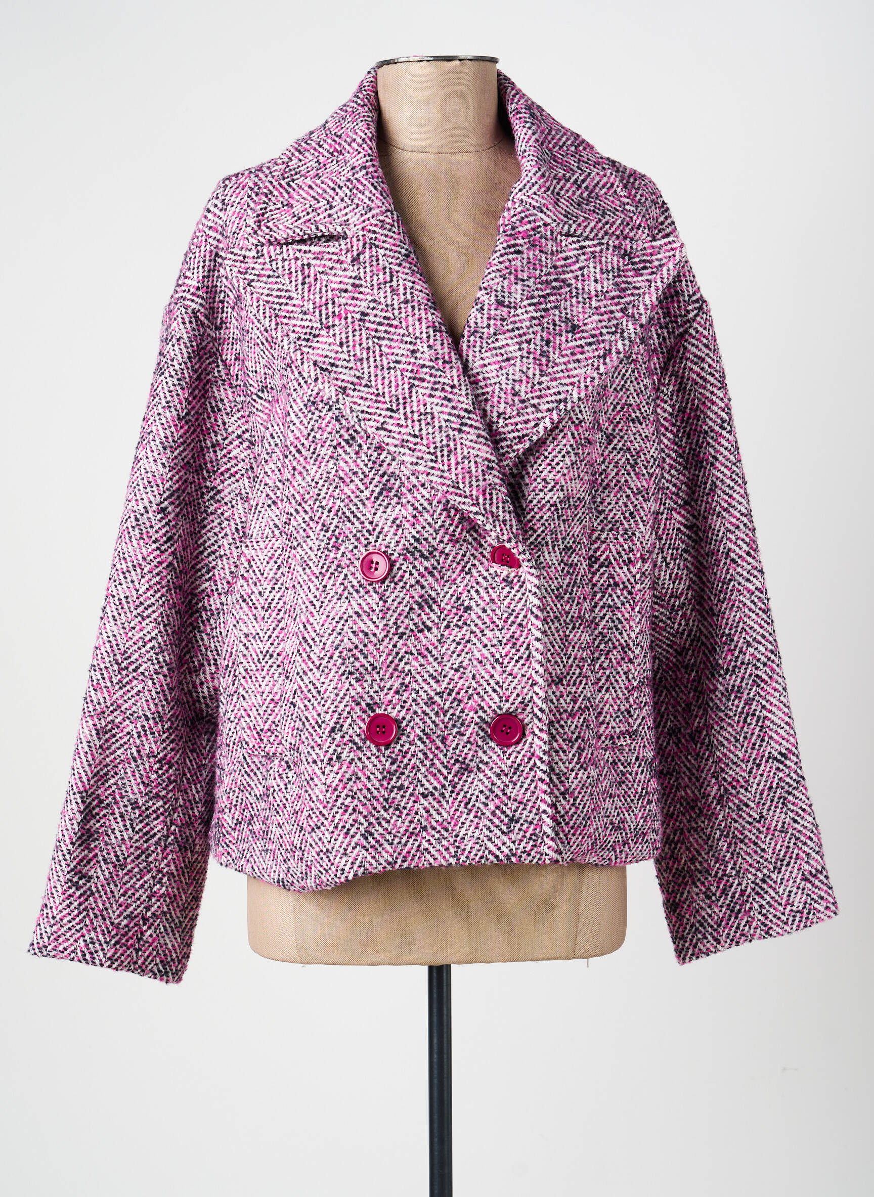 Manteau court coupe droite sans capuche violet CIVICO 1 femme