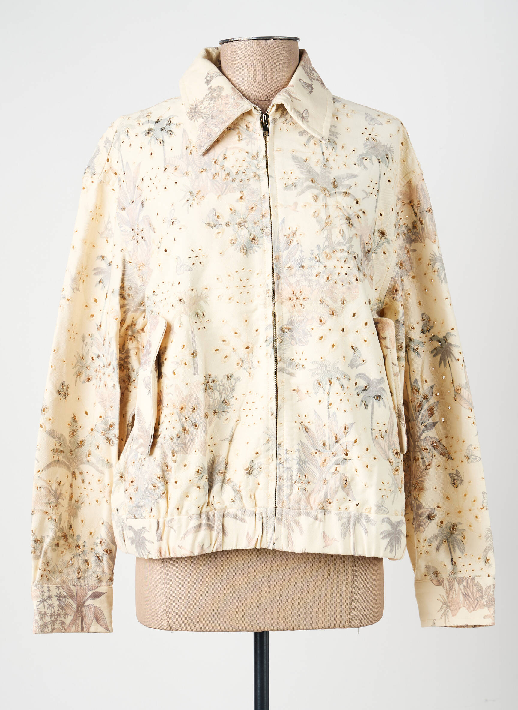 Veste casual poignets boutonnés avec fente beige CIVICO 1 femme