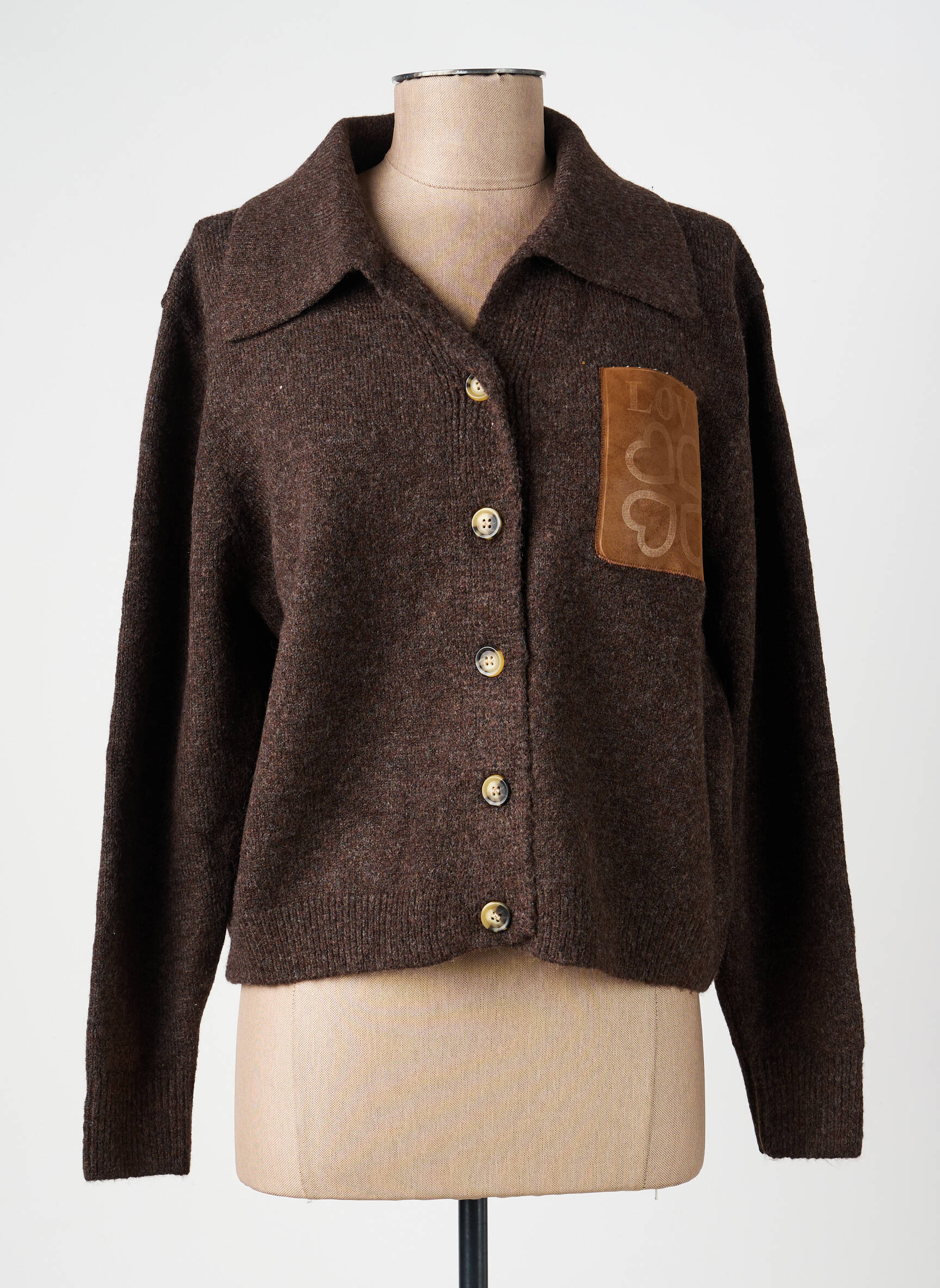 Gilet manches longues stretch marron CIVICO 1 femme