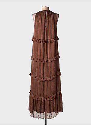 Robe longue sans manche sans manche marron KING KONG femme
