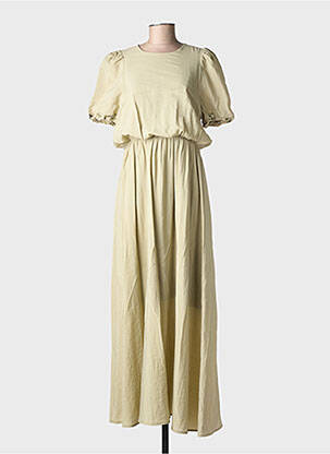 Robe longue manches courtes manches courtes vert ALTAMIRA femme