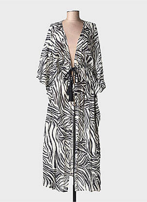 Veste kimono col v noir LUMINA femme
