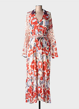Robe longue manches longues manches longues rouge ALTAMIRA femme