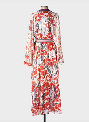 Robe longue manches longues manches longues rouge ALTAMIRA femme