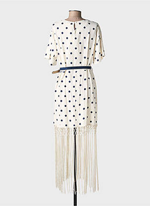 Robe longue manches courtes manches courtes beige DE ROYAL femme