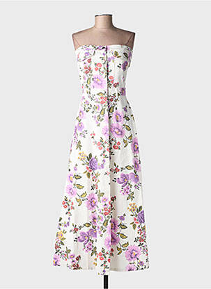 Robe longue imprimé fleurs sans manche violet LUMINA femme