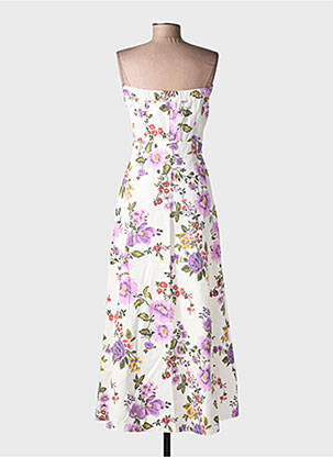 Robe longue imprimé fleurs sans manche violet LUMINA femme