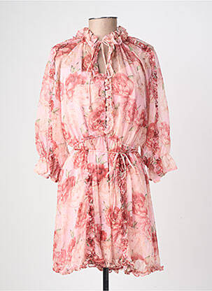 Robe courte coupe fluide manches 3/4 rose DE ROYAL femme