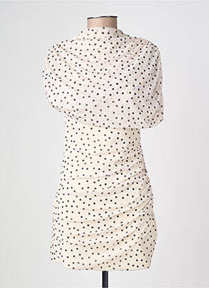 Robe courte manches courtes manches courtes beige LUMINA femme