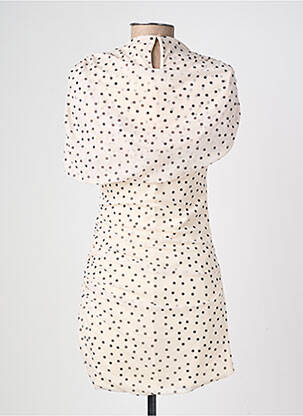 Robe courte manches courtes manches courtes beige LUMINA femme