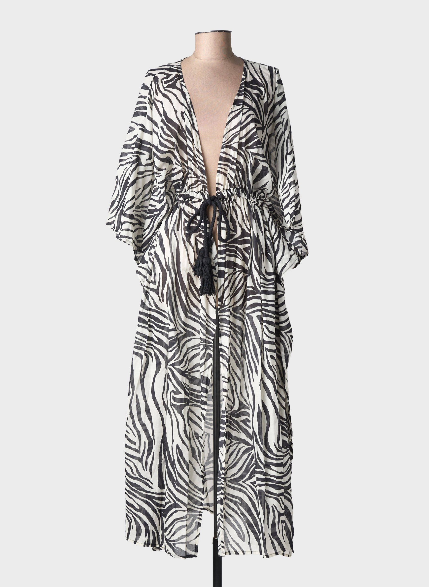 Veste kimono col v noir LUMINA femme