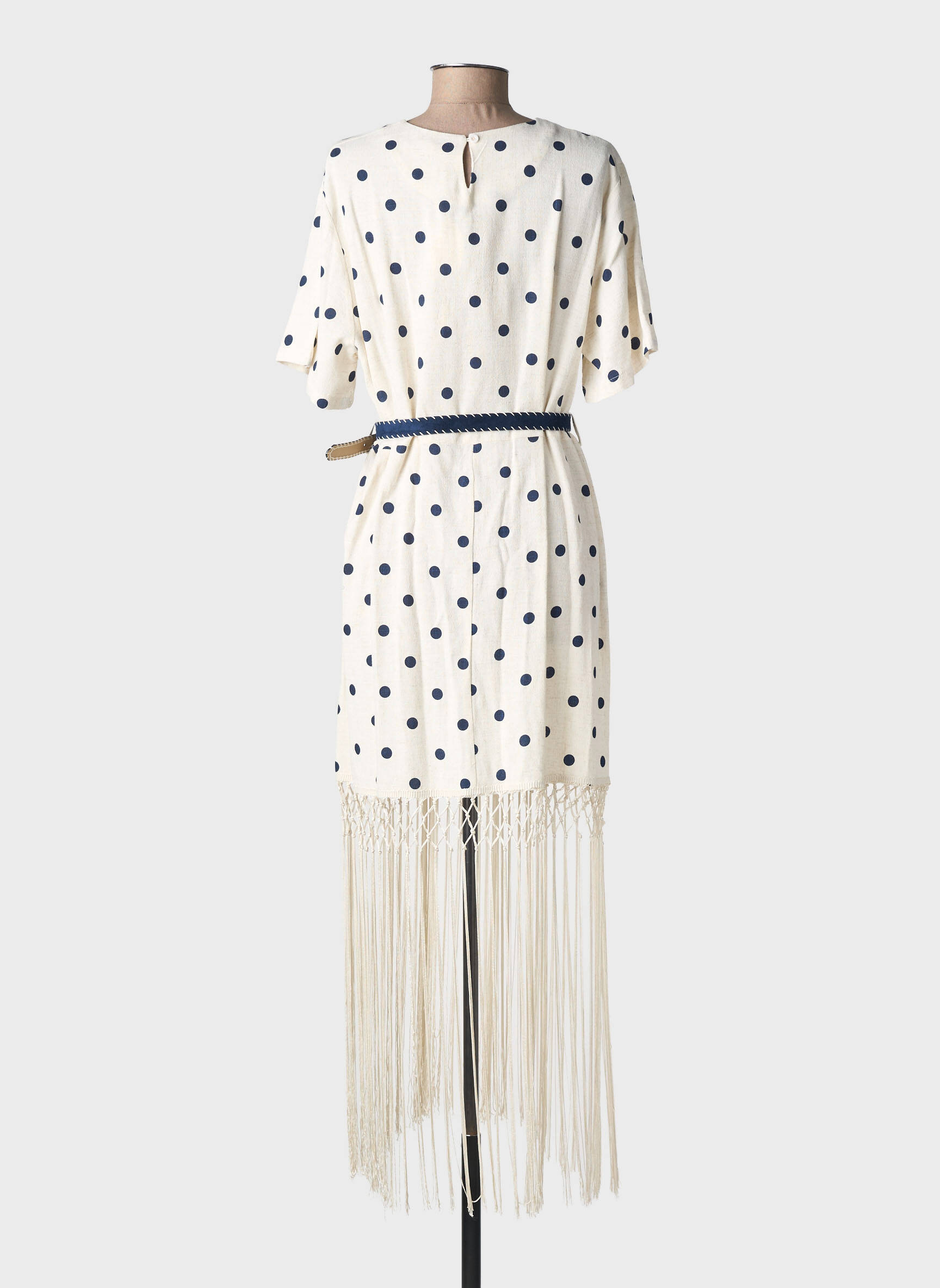 Robe longue manches courtes manches courtes beige DE ROYAL femme
