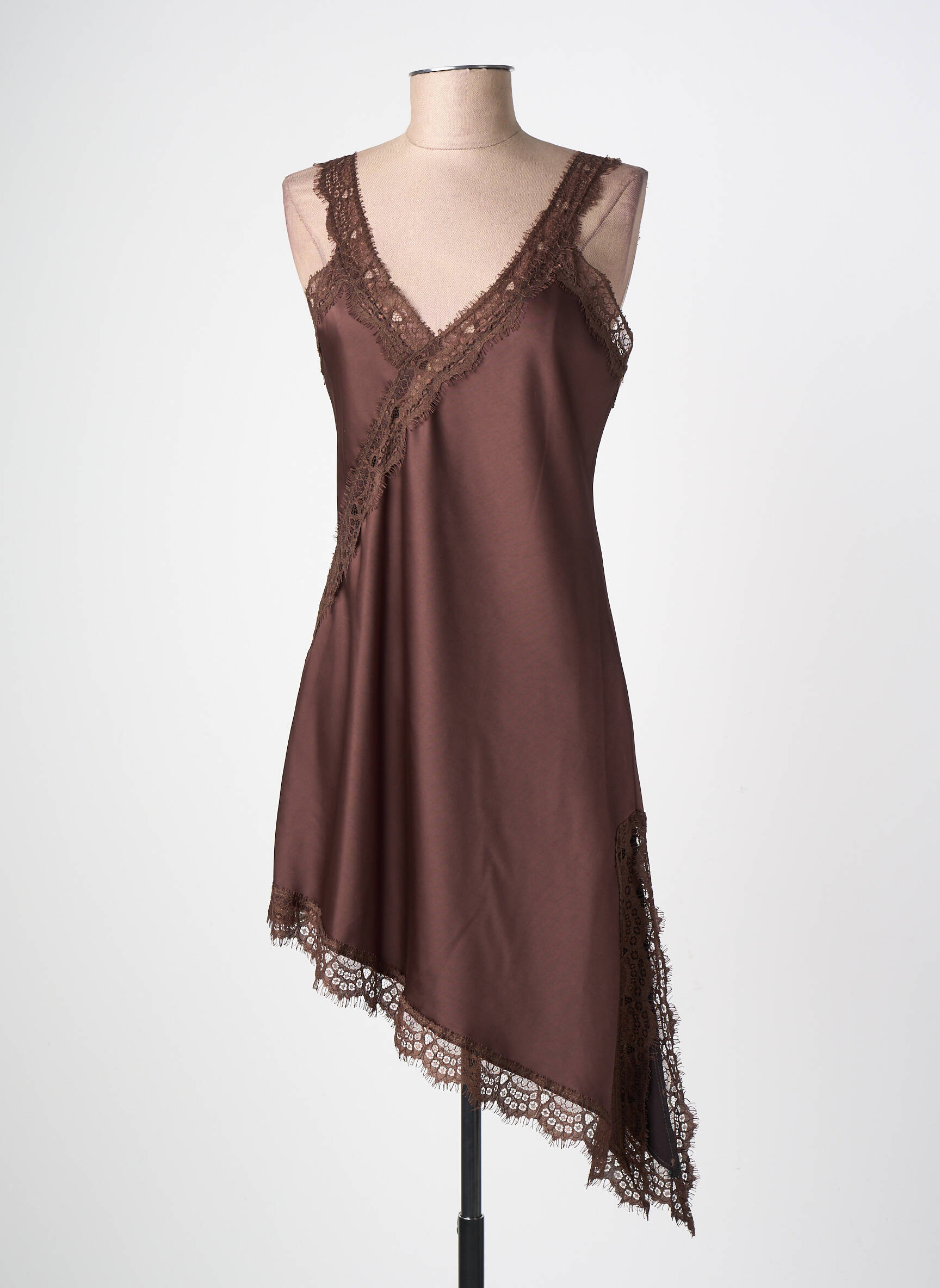 Tunique manches longues col v marron ALTAMIRA femme