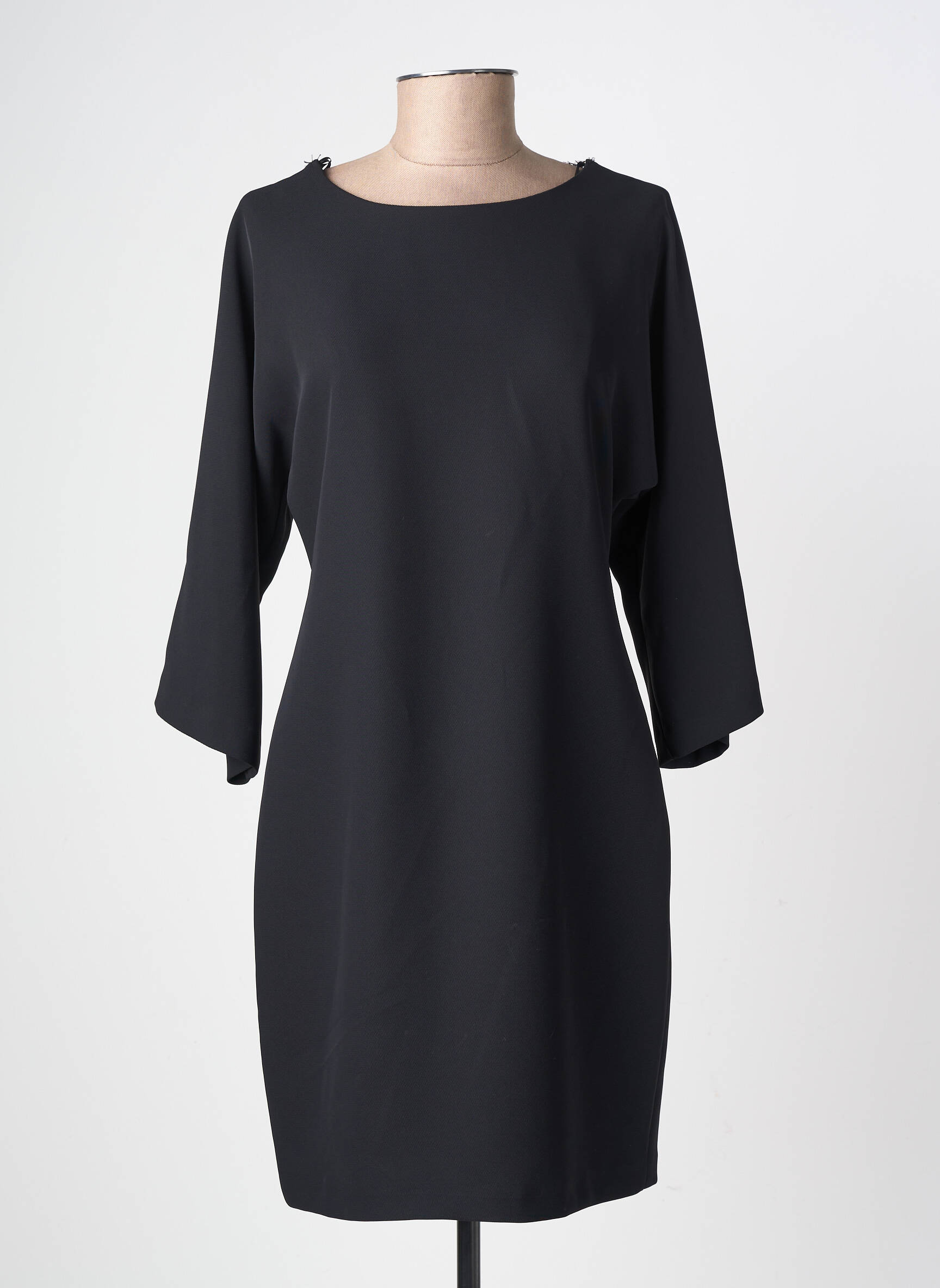 Robe courte manches 3/4 manches 3/4 noir ANGELA DAVIS femme