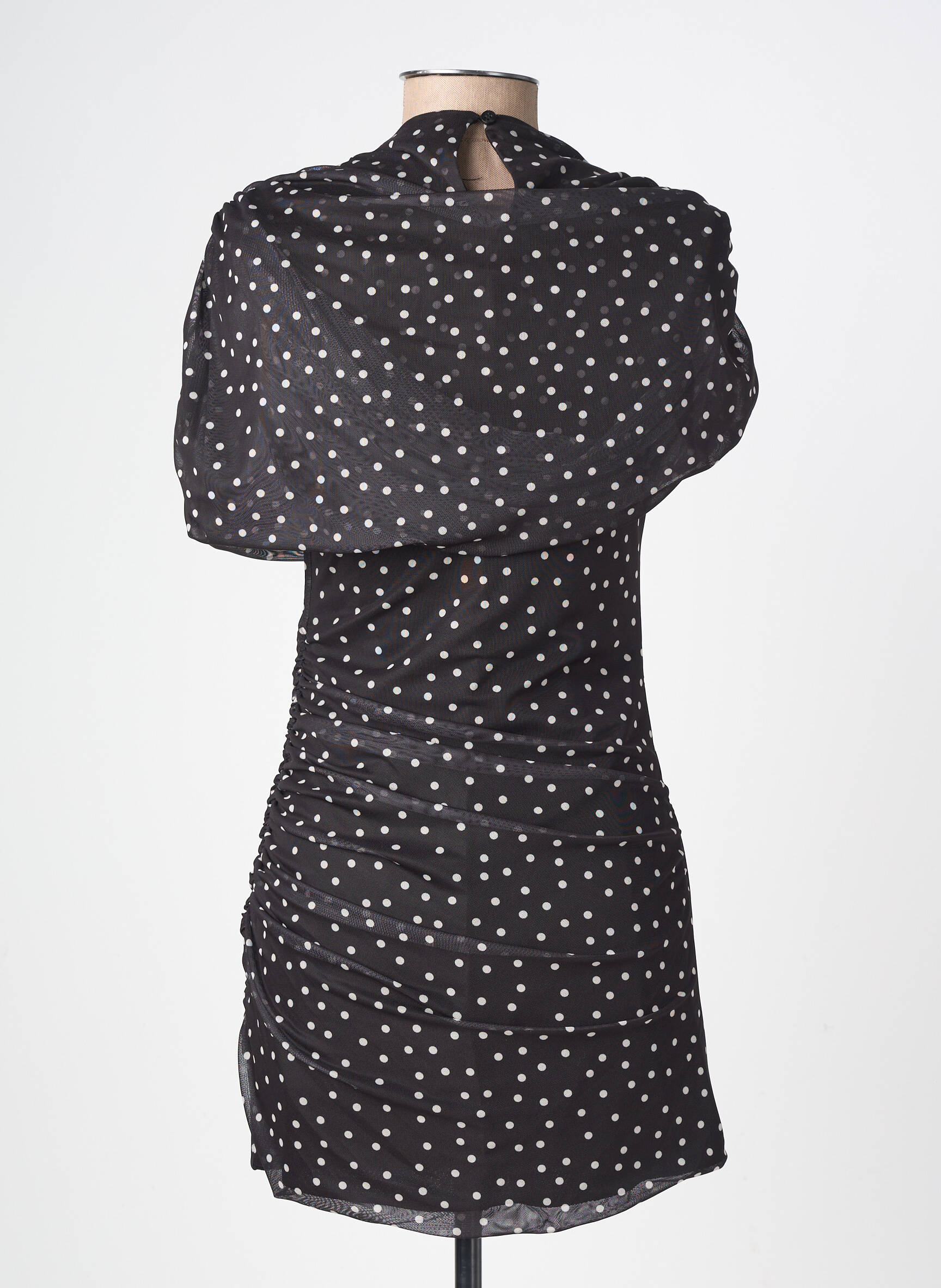 Robe courte manches courtes manches courtes noir LUMINA femme