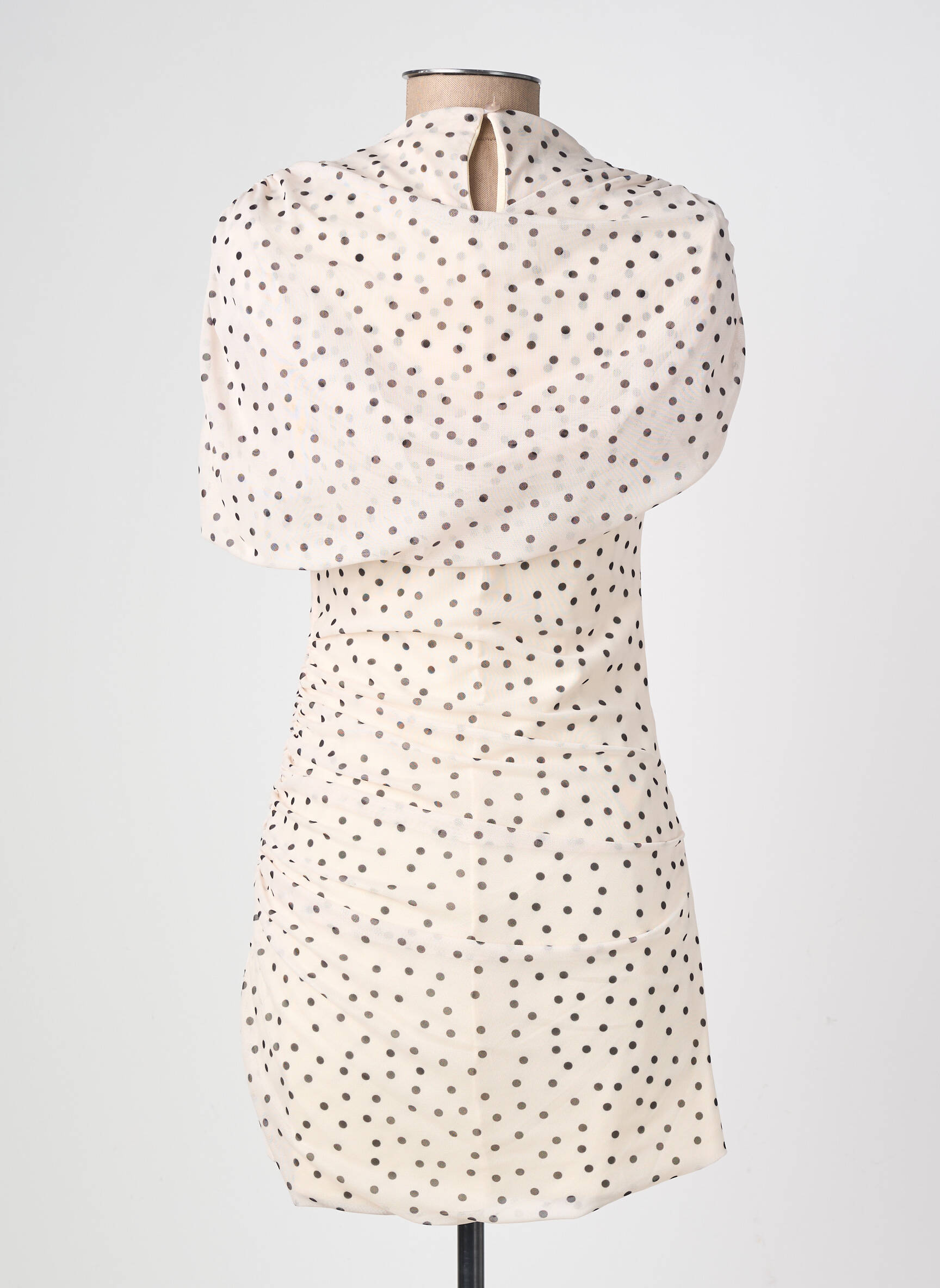 Robe courte manches courtes manches courtes beige LUMINA femme