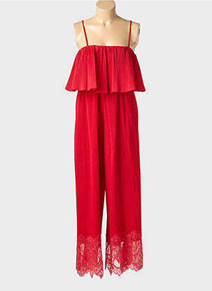 Combi-pantalon coupe fluide fines bretelles rouge LUMINA femme