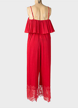 Combi-pantalon coupe fluide fines bretelles rouge LUMINA femme