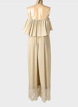 Combi-pantalon coupe fluide fines bretelles beige LUMINA femme