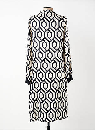 Robe mi-longue imprimé fantaisie manches longues noir TUZZI femme