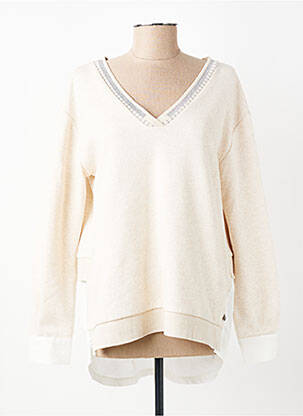 Pull coupe droite manches longues beige CREAM femme