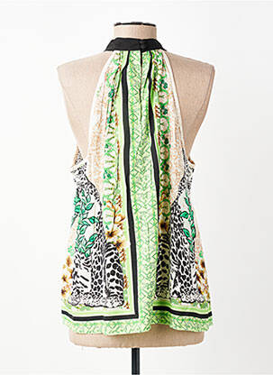 Top imprimé fantaisie sans manche vert CREAM femme