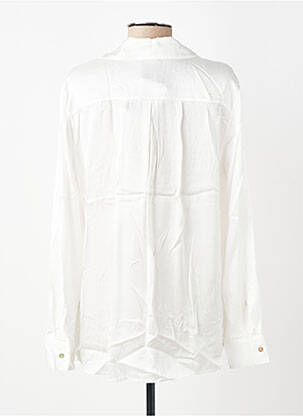 Chemisier coupe droite manches longues blanc LAUREN VIDAL femme