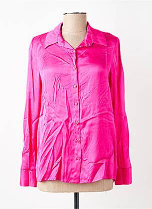 Chemisier coupe droite manches longues rose LAUREN VIDAL femme