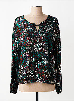 Blouse tissage popeline manches longues noir CREAM femme