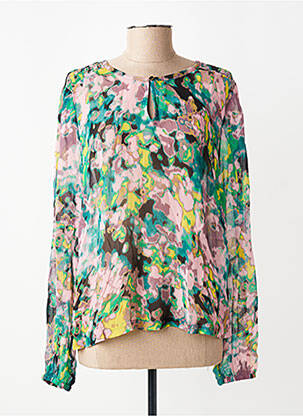 Blouse légère et transparente manches longues vert CREAM femme
