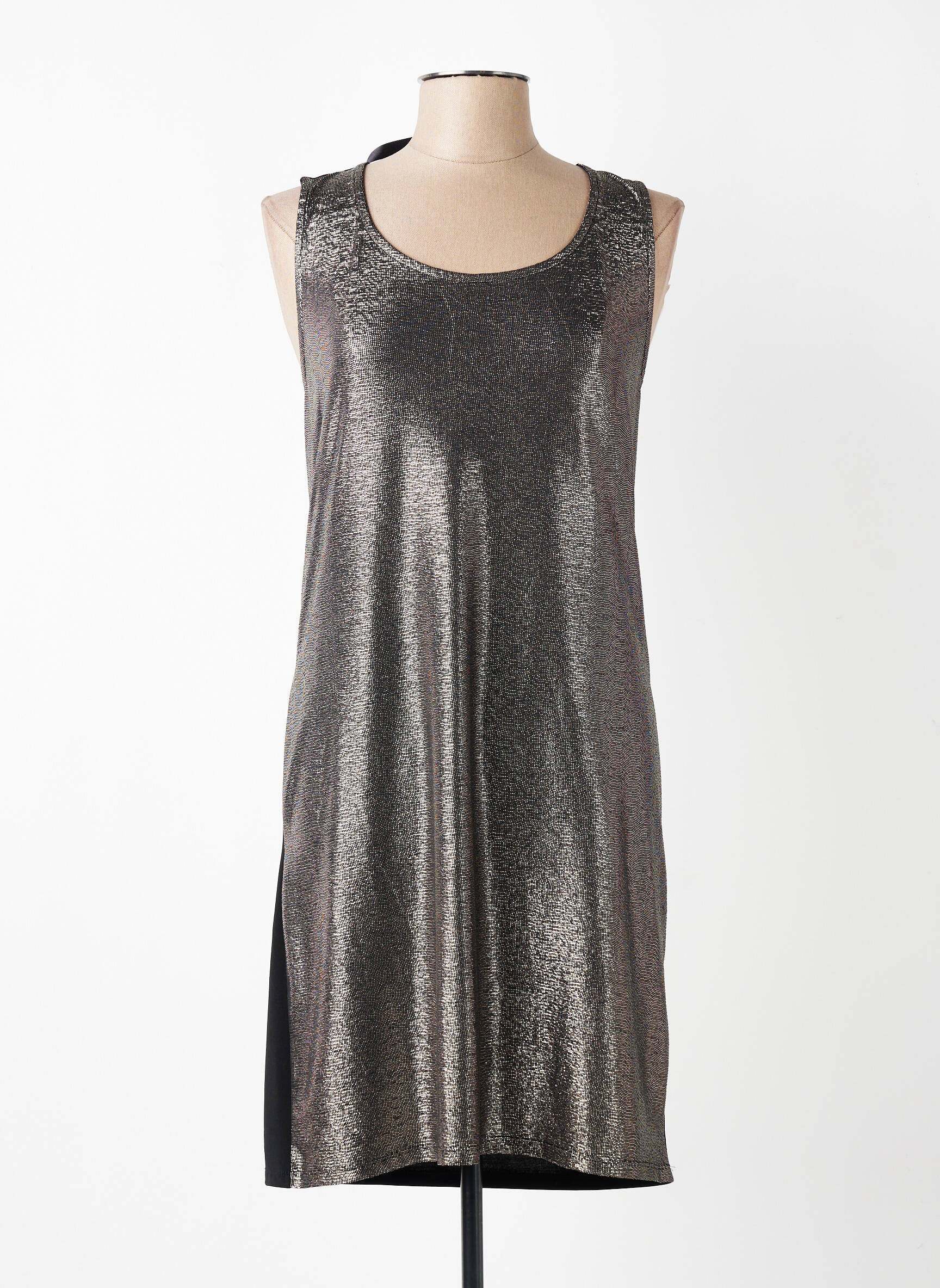 Robe mi-longue sans manche sans manche noir FILLE A SUIVRE femme
