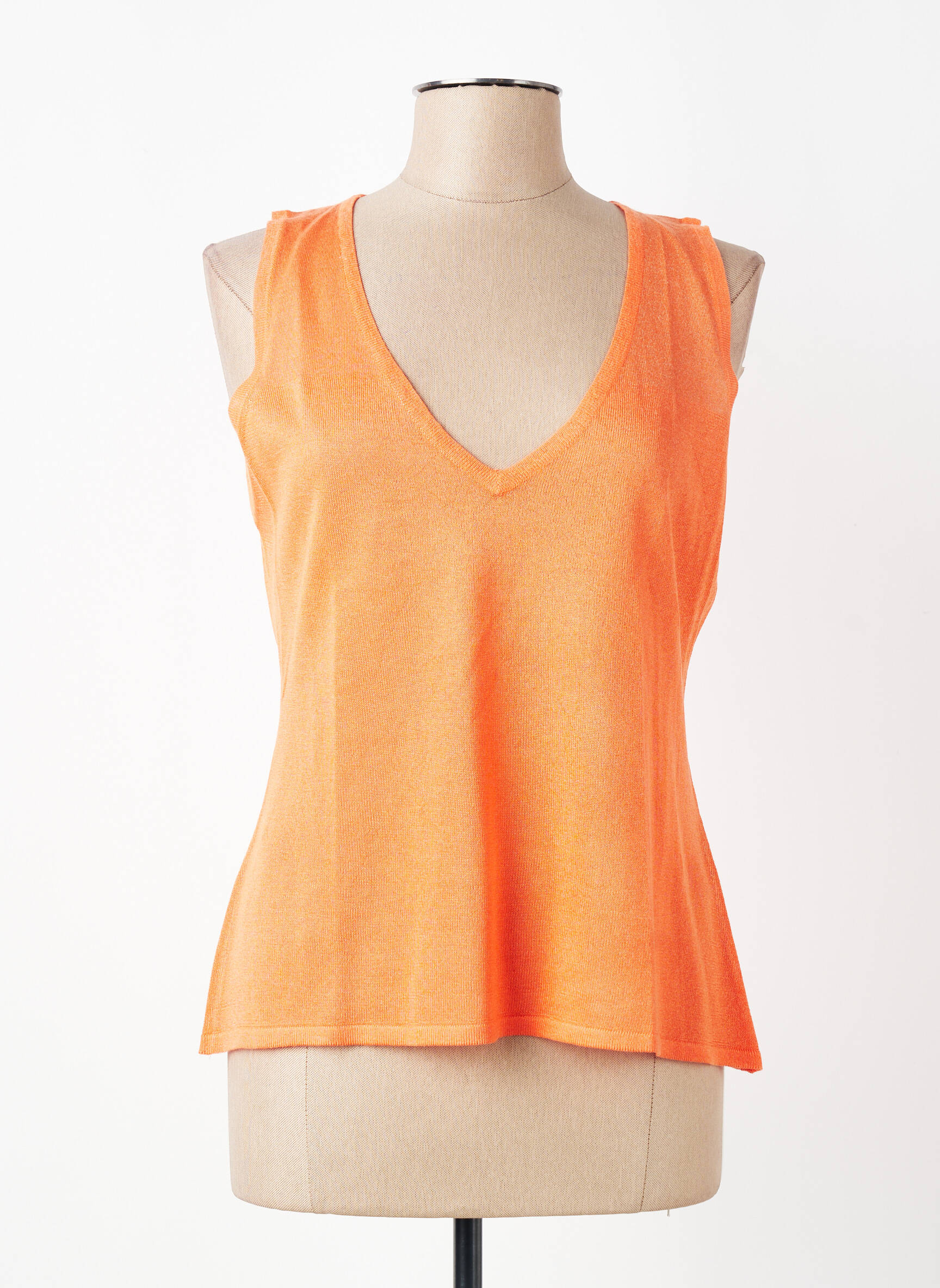 Débardeur col v sans manche orange LOLA CASADEMUNT femme