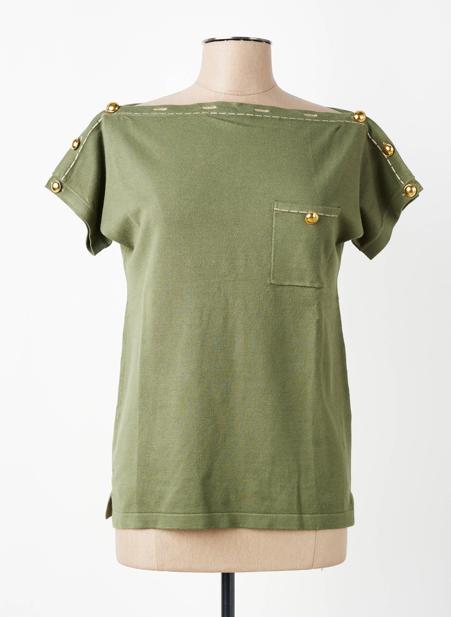 Top manches courtes manches courtes vert LEO & UGO femme