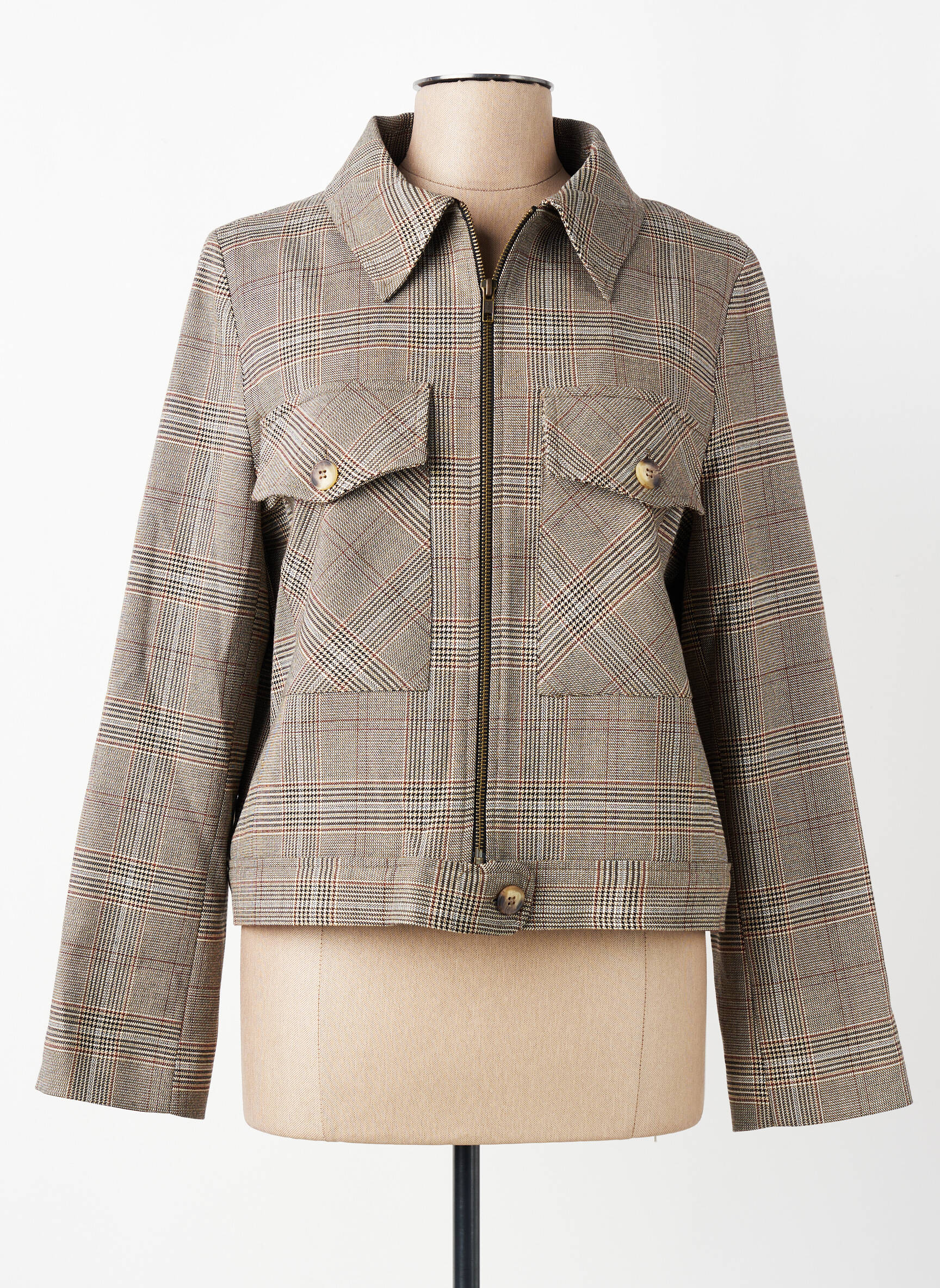 Veste casual finition intérieure doublée marron LA FEE MARABOUTEE femme