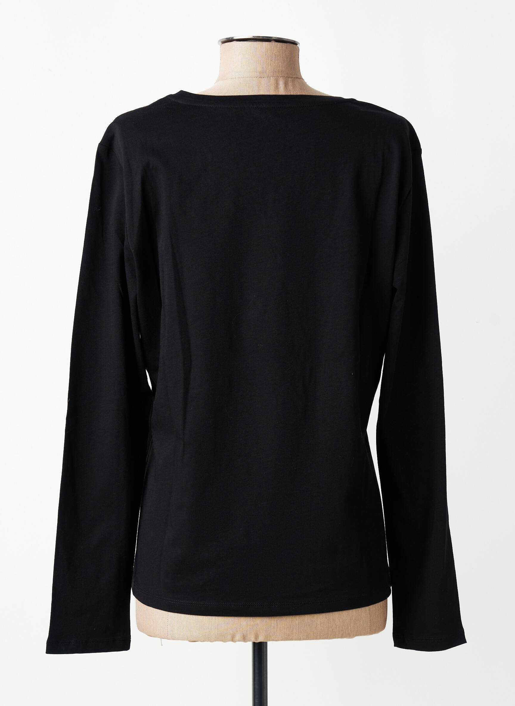 T-shirt sérigraphie floquée manches courtes noir EVA KAYAN femme