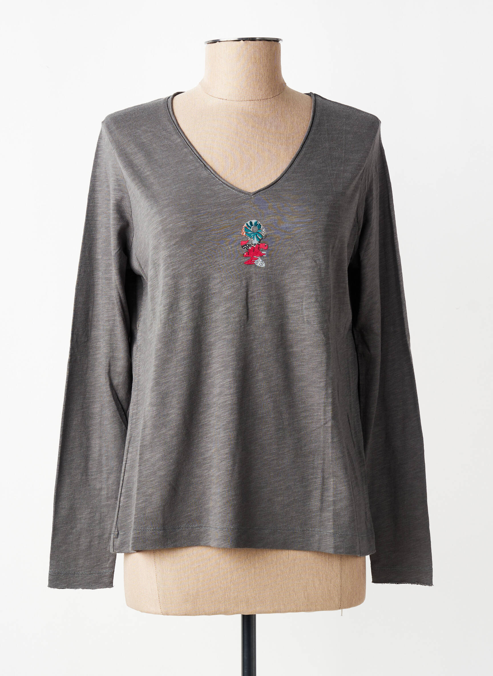 T-shirt manches longues manches longues gris DIPLODOCUS femme