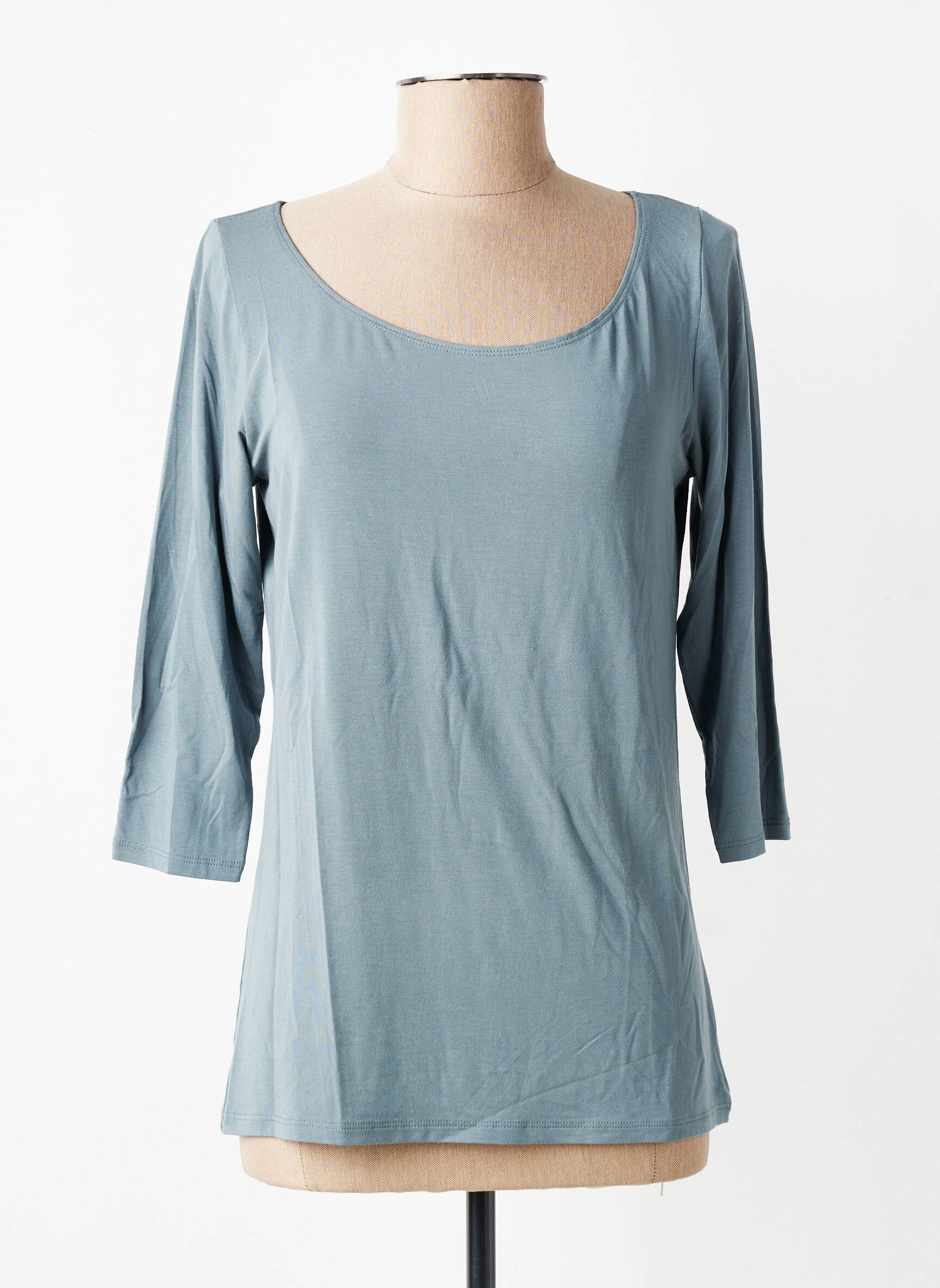 T-shirt manches 3/4 manches 3/4 bleu SARAH PACINI femme