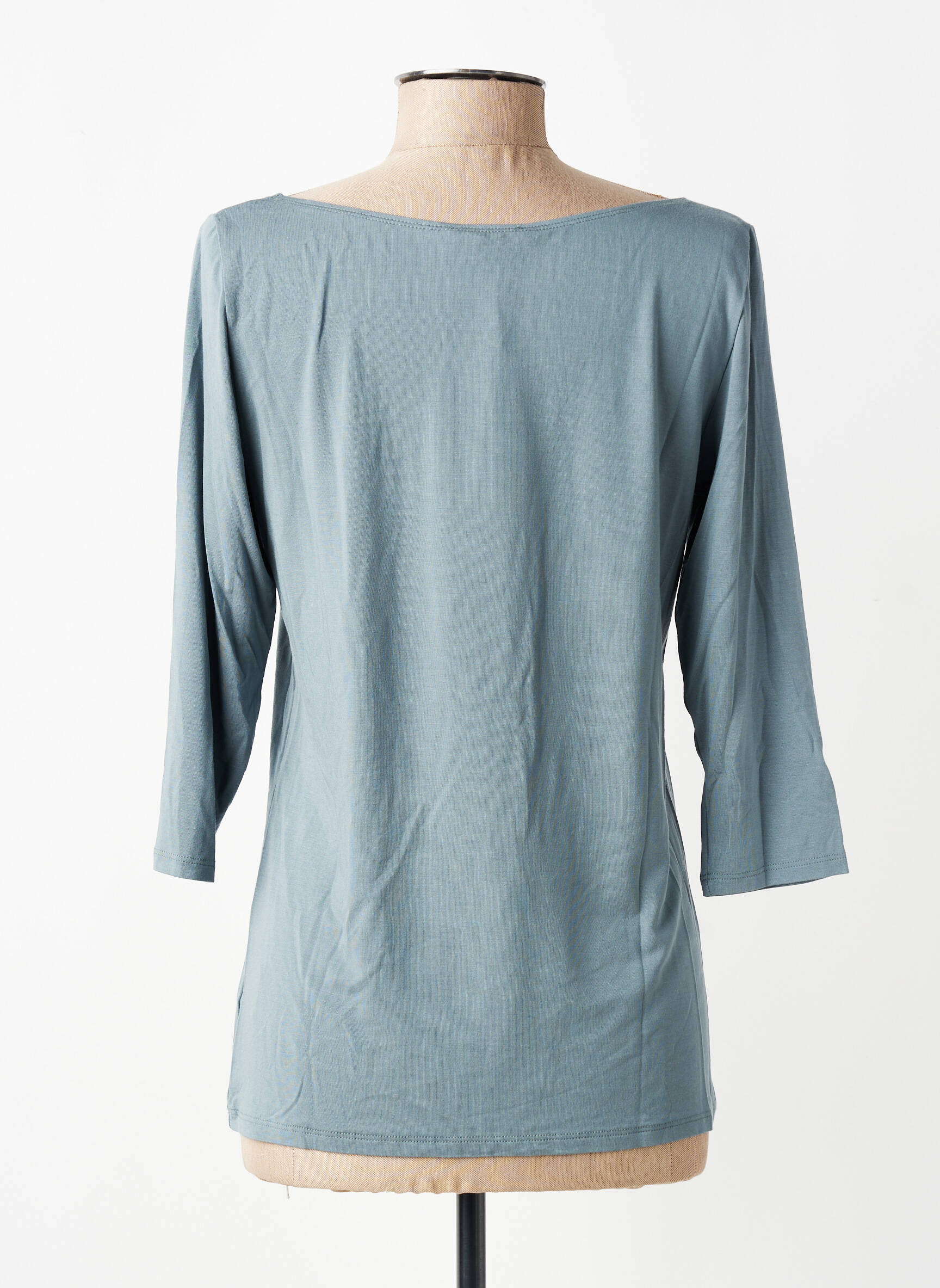 T-shirt manches 3/4 manches 3/4 bleu SARAH PACINI femme
