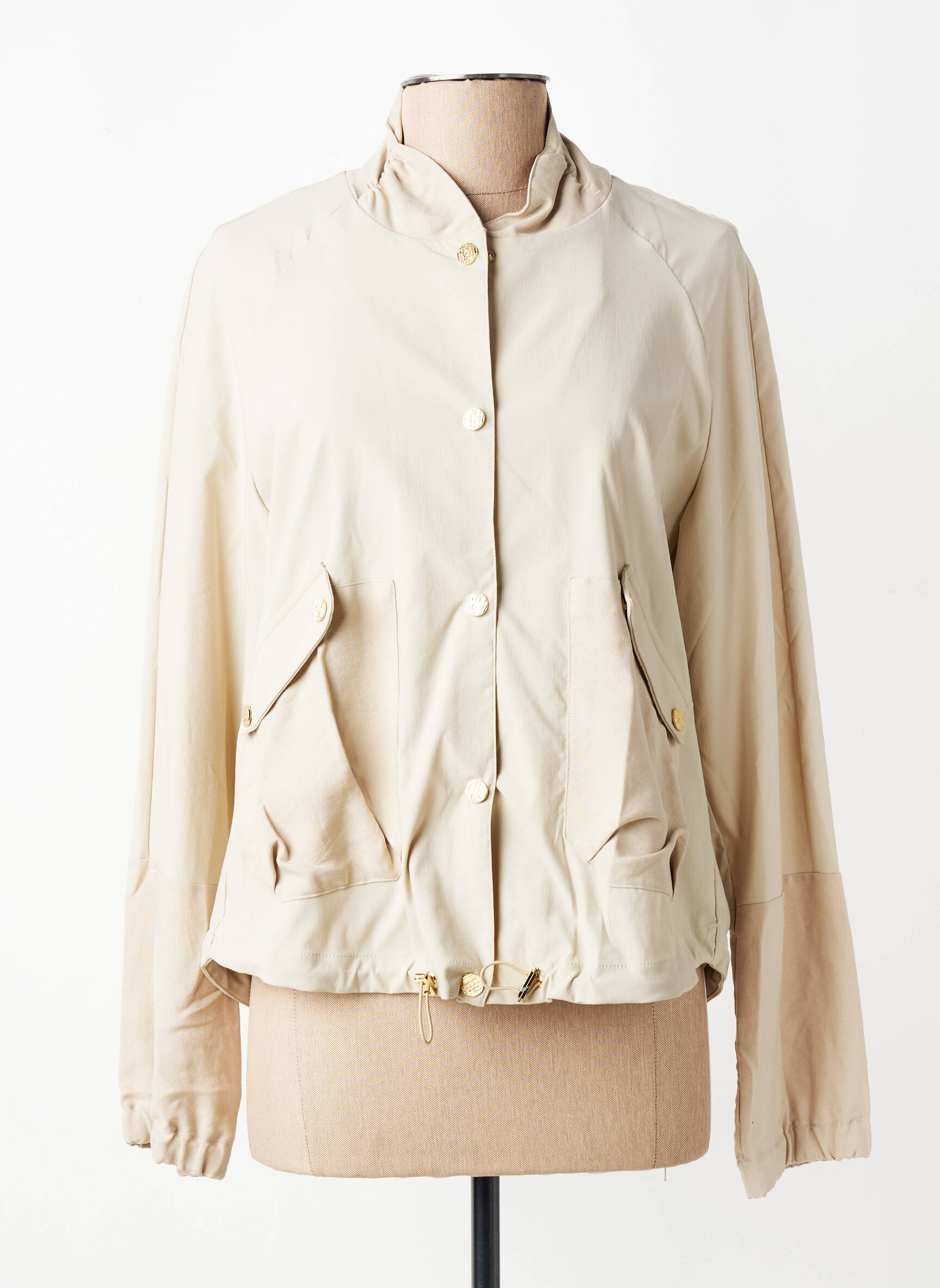 Veste casual col rond beige EVA KAYAN femme