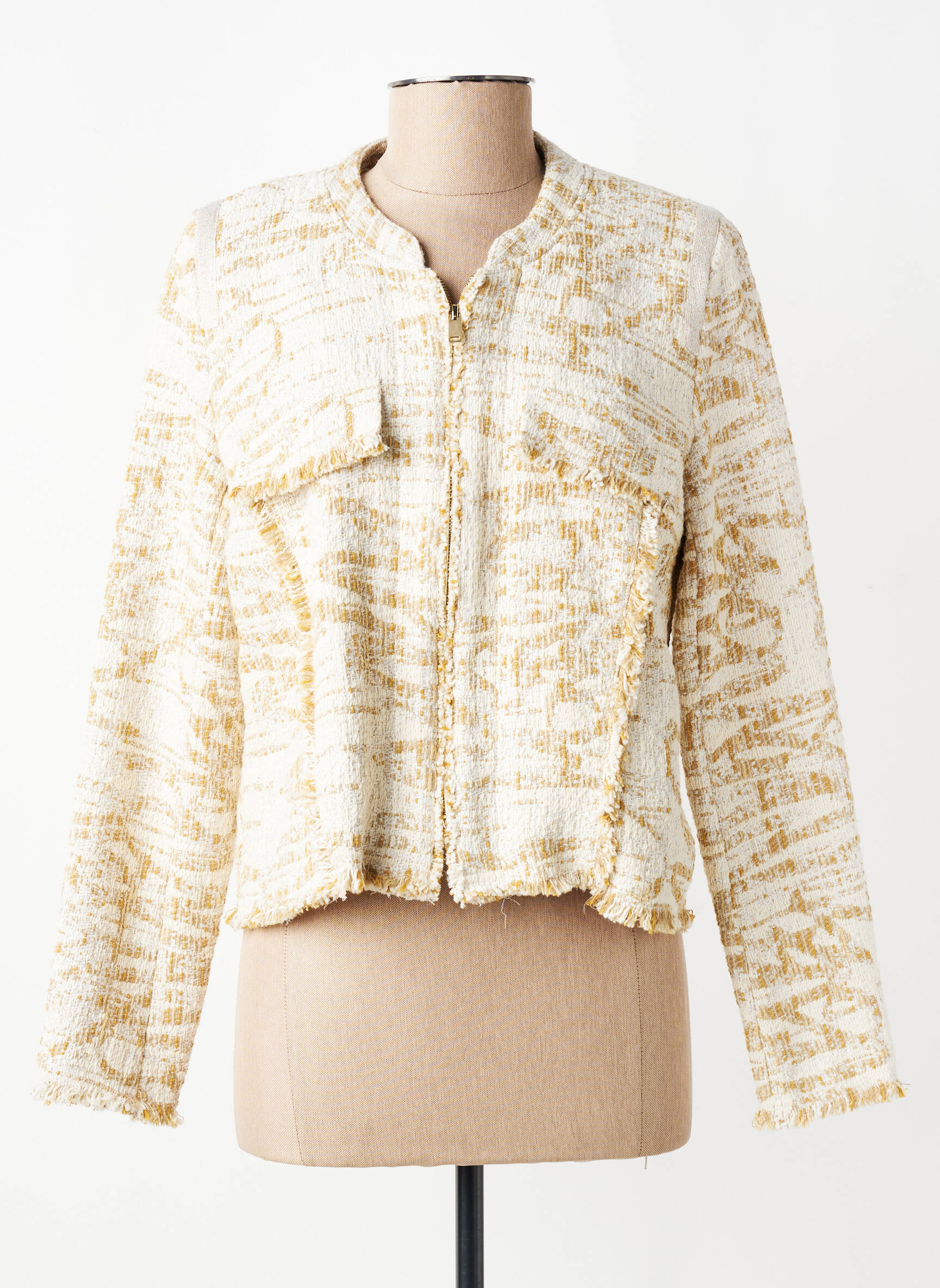 Veste casual col rond beige EVA KAYAN femme