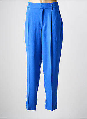 Pantalon droit tissage crêpe taille normale bleu CREAM femme