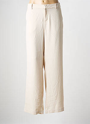 Pantalon large tissage crêpe taille normale beige CREAM femme